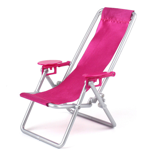 Silla De Playa Plegable En Miniatura Para Salón, Rosa Intens