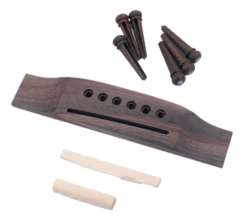 Juego De Recambio Para Guitarra Acústica Ebony Bridge End Pi