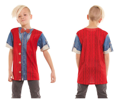 Faux Real Kids Yth Hipster Cardigan & Disfraz De Mezclilla P