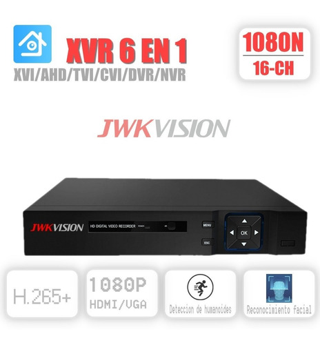 Xvr  Dvr 16 Ch 6 En 1 Penta-hibrido 1080n Jwk Vision 