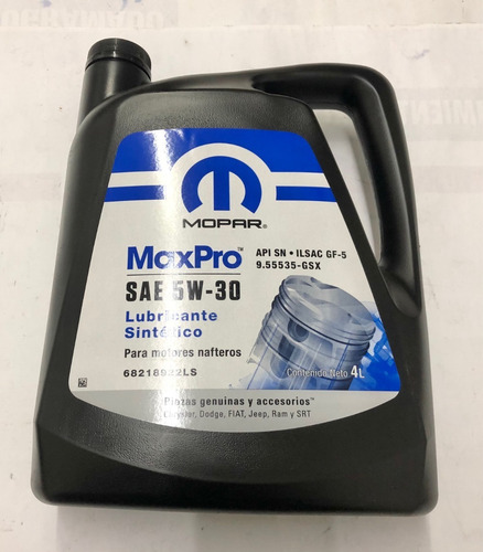 Aceite Max Pro 5w30 Jeep Compass 2.0 4litros Mopar Original