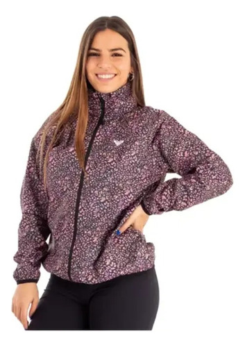 Campera Rompevientos Pack And Go Printed Roxy Negro
