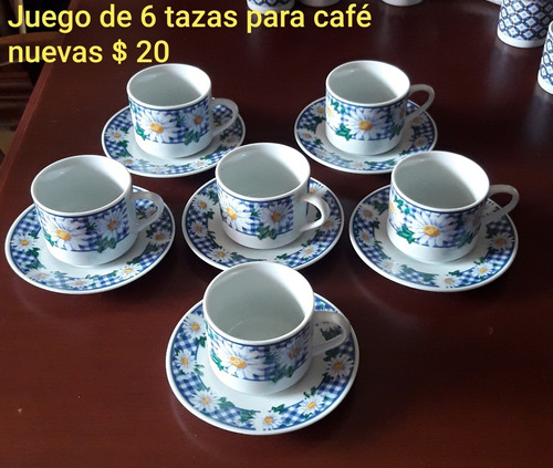 Juego De 6 Tazas Con Sus Platos Para Café