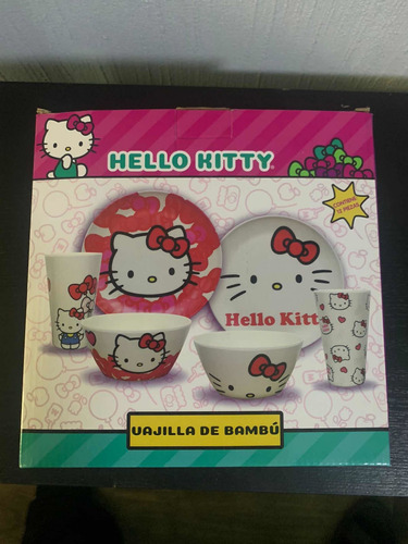 Vajillas De Bambú Hello Kitty, 12 Pz