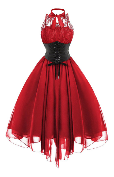 Vestido De Fiesta De Banquete De Estilo Gótico Para Mujer Ve Vestido De Fiesta De Banquete De Estilo Gótico Para Mujer Ve