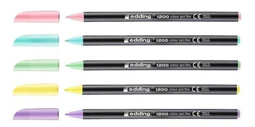 Marcadores Punta Fibra Fina Edding Set 6 Tonos Pastel