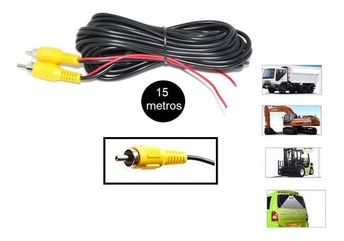 Cable Video 15m Av Camaras Retroceso Auto Camión Bus Ómnibus