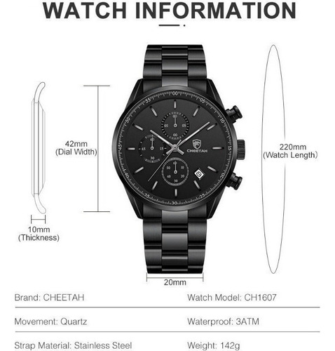 Reloj De Moda Analógico Cheetah Chronograph Calendar