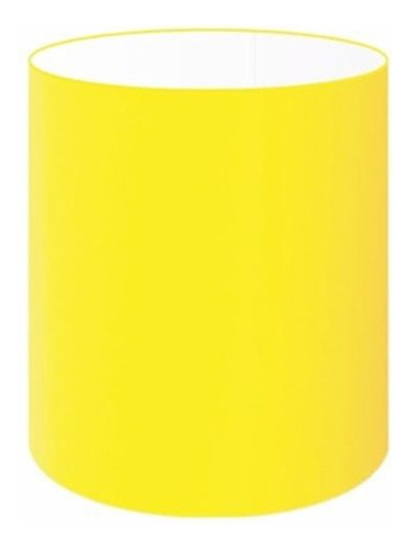 Cupula Em Tecido Cilindrica Abajur Cp-2009 13x15cm Amarela Cor Amarelo Liso