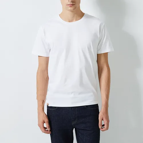 Camiseta En Blanco De Algodón Pima De Algodón De Alta Densid