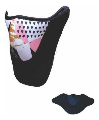 Mascara Cuello Polar Moto Bici De Mujer Con Abrojo Corto Color Diseño M2
