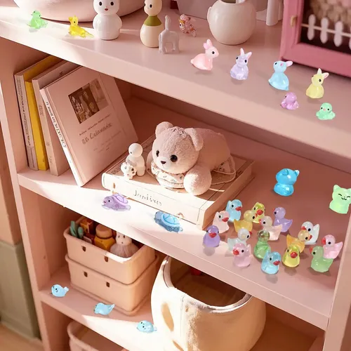 Set De 80 Figuras De Animales De Resina – Incluye Conejos, Dinosaurios, Elefantes, Koalas Y Más, Algunas Luminiscentes, Ideales Para Acuarios, Terrarios Y Manualidades