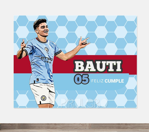 Banner Imprimible Argentina Julian Alvarez Manchester City 