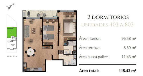 Bull Venta Apartamento  2 Dormitorios 2 Baños Pocitos Financiacion