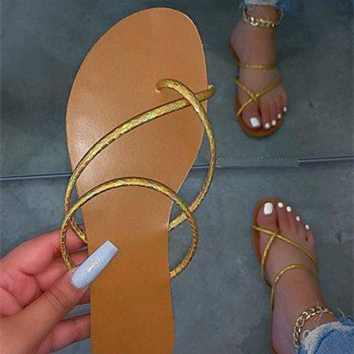 Sandalias De Mujer Zapatos Zapatillas De Fondo Plano Talla G