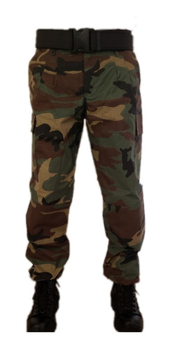 Pantalón Rolón Verde Camuflado Ripstop Táctico