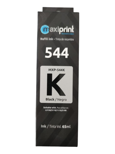 Maxiprint Mxp-544k Botella De Tinta Negra Para Epson 65ml