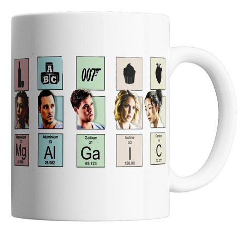 Taza De Ceramica - Greys Anatomy (tabla Periodica)