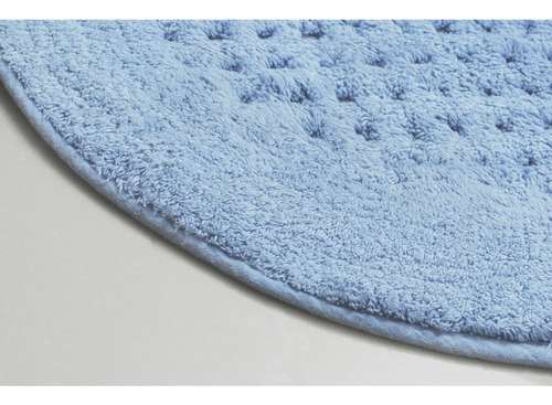 Tapete De Banheiro Algodão Oval Vizapi Dotz Vz3787 60x90cm A Cor Azul