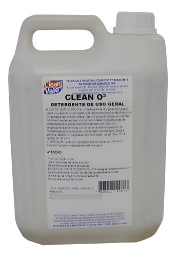 Detergente Clean O2, C/oxigênio Ativo - Clean Vale