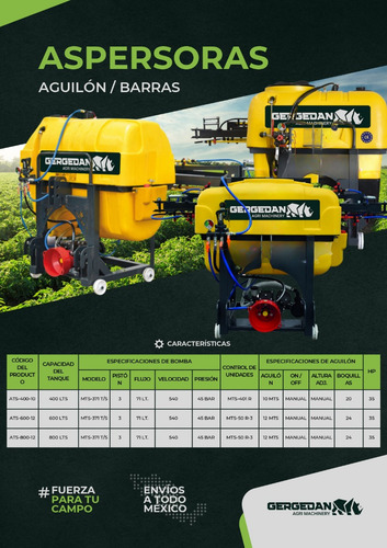 Aspersora Agrícola De Tractor De 800 L - Gergedan Agrose