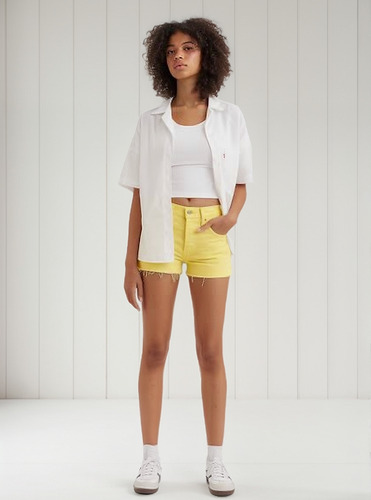 Short Levis Mujer 501 Original Amarillo 0328