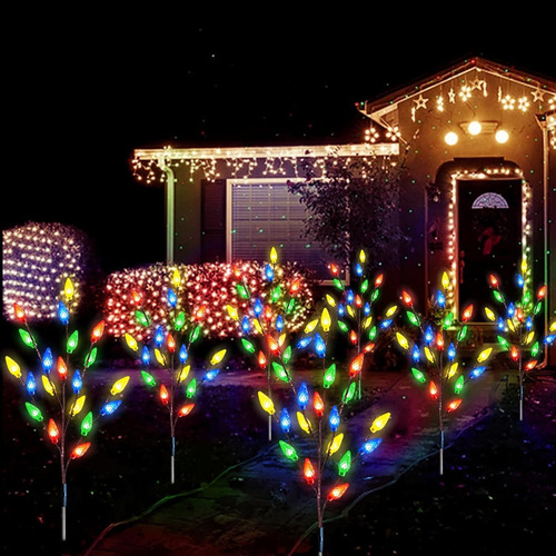 Paquete De 4 Luces Solares De Estaca De Jardín De Navidad Me