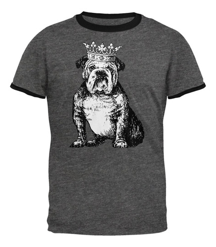 Camiseta Ringer Para Con Corona De Bulldog Británico