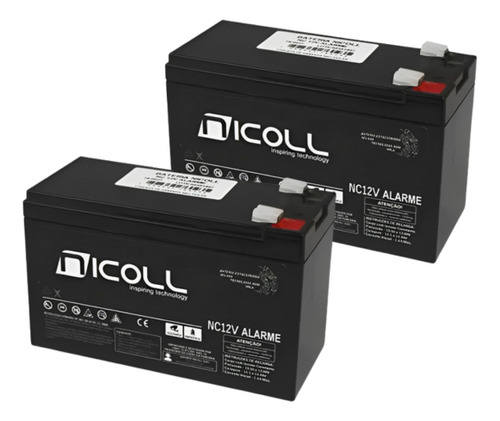 2 Baterias Para Alarme 12v Tecnologia Vrla /agm - Nicoll