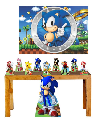 Imagem 1 de 6 de Super Kit Sonic Decoração Totem Displays + Painel