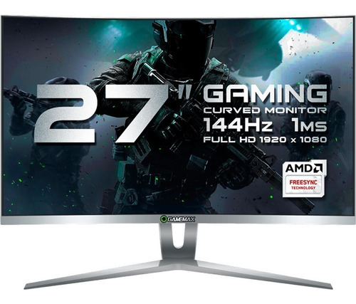 Monitor Gamer Gamemax 27 Pol Curvo Full Hd 144hz 1ms Branco