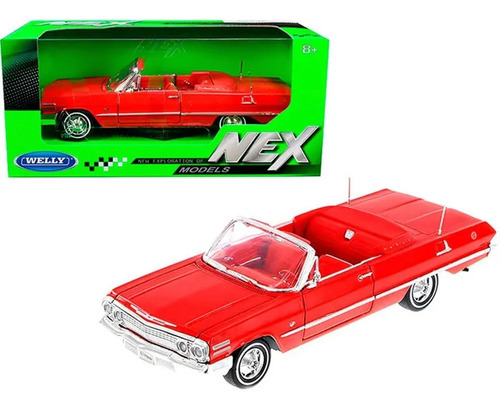 Chevrolet Impala 1963 Rojo Welly Nex Escala 1/24 Chevy