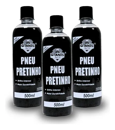 Kit Pretinho Limpa Pneu Automotivo Gitanes 500ml 3 Unidades - R$ 29,99
