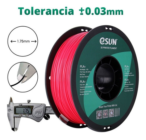 Filamento 3D PLA+ Esun de 1.75mm y 1kg magenta