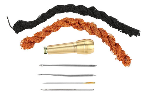 Kit De Punzón De Coser Con Hilos Negros Y Marrones De 18 M P