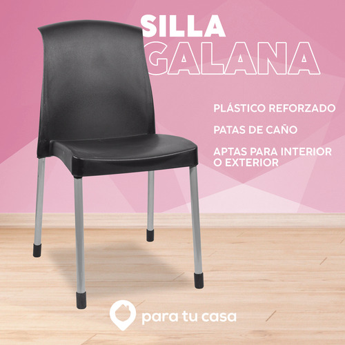 Silla Plástica X 6 Apilables Reforzadas Galana Malba Quality