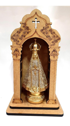 Imagem Nossa Senhora Aparecida Resina Oratorio Madeira Cla D