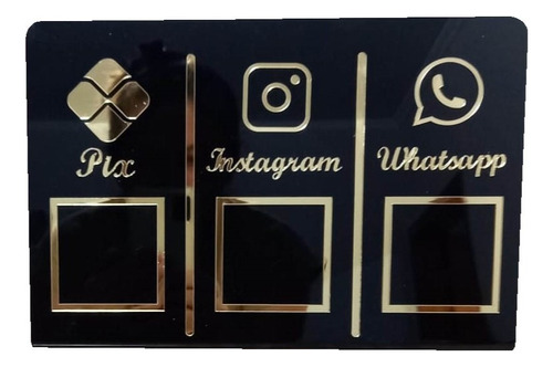 Placa Pix, Instagram E Whatsapp Qr Code Comércio Balcão 