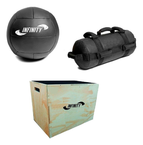 Kit Cross Power Bag 20kg + Caixa Plyo + Wall Ball 12kg