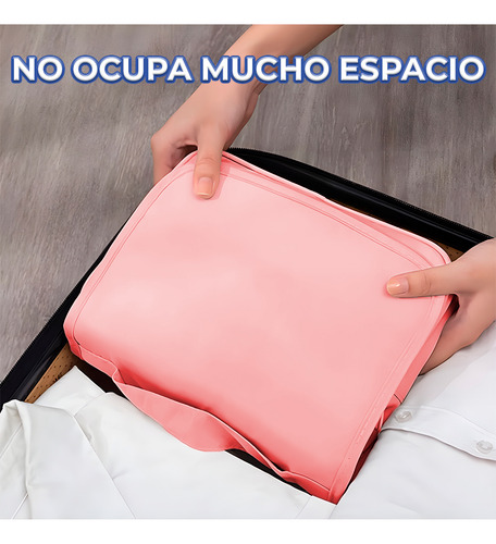 Bolsa Mochila Aseo Cosmetiquera Plegable Viaje Impermeable Color Rosa