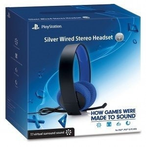 Auricular Headset Sony Silver Con Cable Y Mic Ps3 Ps4 Vita