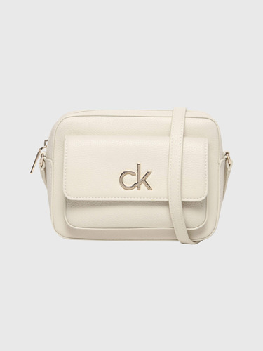 Bolsa Beige Con Acabado Granulado De Mujer Calvin Klein