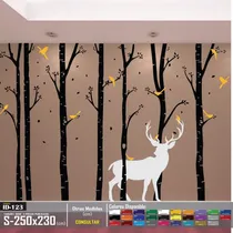 Comprar Vinilos Decorativos Arboles Pajaros Y Alce Paisaje Para Sala