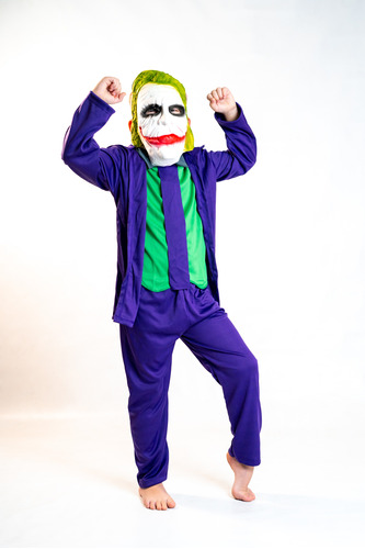 Traje Disfraz Guasón Joker Halloween Para Niños Con Máscara