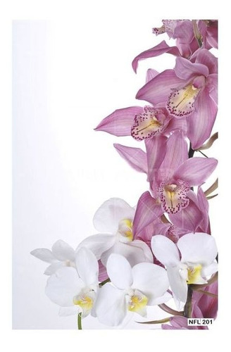 Papel De Parede Flor Orquídea Branca Roxa 3d M² Nfl201 | Parcelamento sem  juros