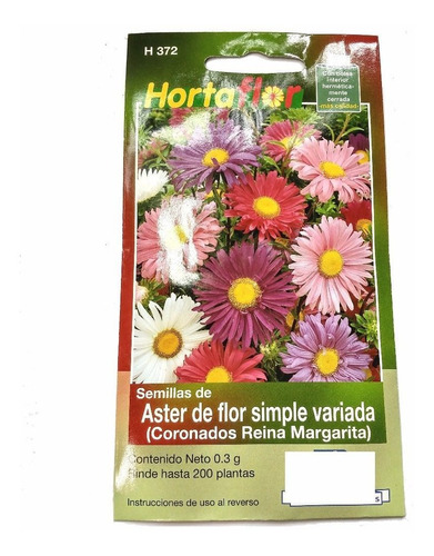 200 Semillas Aster De Flor Simple Hortaliza 372