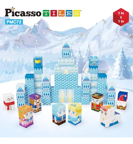 Cubo Magnético Picassotiles Con Temática De Hielo Invernal,