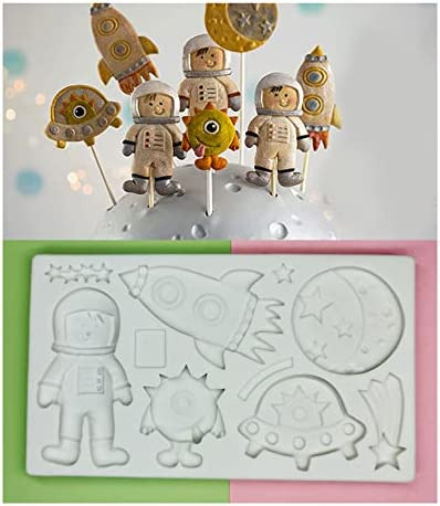 Nave Espacial Astronauta Fondant Moldes Cohete Robótico Espa