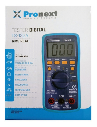 Imagen 2 de 3 de Tester Autorango True Rms Pronext Ts-132a Lcd Iluminado
