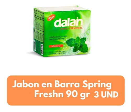 Imagen 1 de 2 de Jabón En Barra Dalan Spring Freshness 3pack Bulto 24 Paq 90g